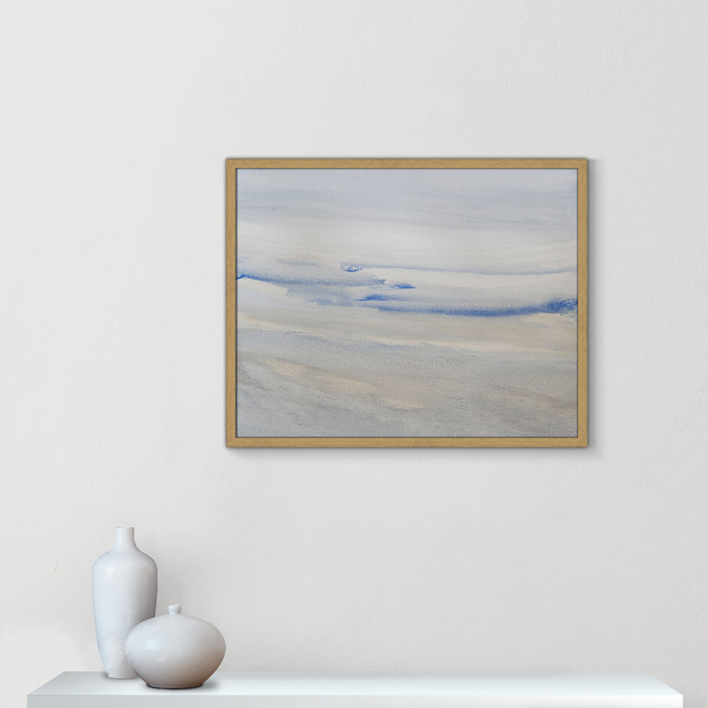 «Silent Direction Print» par S.H. Khân, L 29,5 po x H 23,5 po, Grain de bois naturel, Impression encadrée