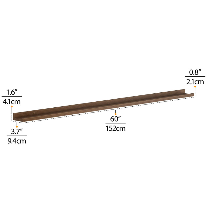 Tablette murale 2 pièces Wendyann, H 1,64 po x l 60 po x P 3,7 po