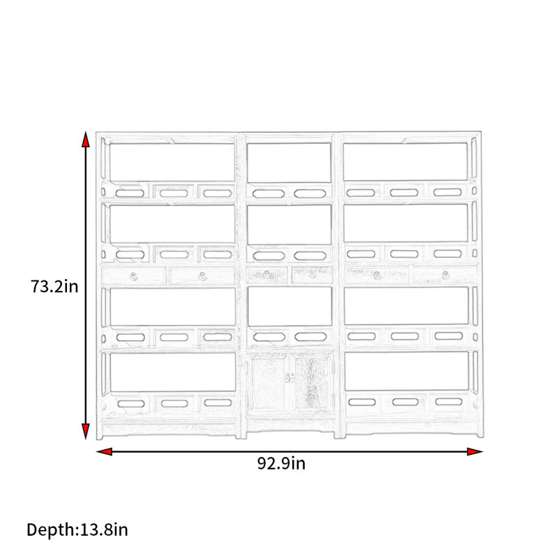 New Chinese Retro Minimalist Style Bookcase