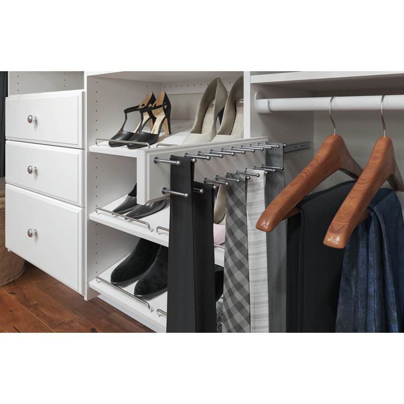 Grid Manufactured Wood Tie Rack, White