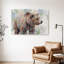 Tableau sur toile représentant un ours, reproduction historique de style pictural pour salon, bureau ou chambre d'étudiant.-1023950166