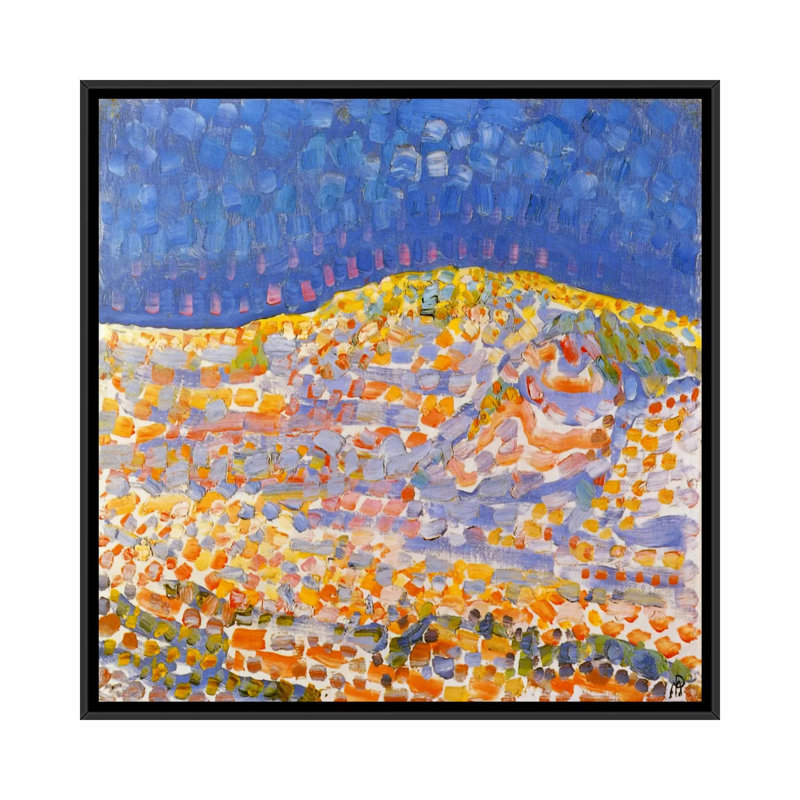 Reproduction d’art sur toile, "dunes ll, 1909" par piet mondrian, H 18 po x l 18 po x P 1,5 po, Toile avec cadre noir