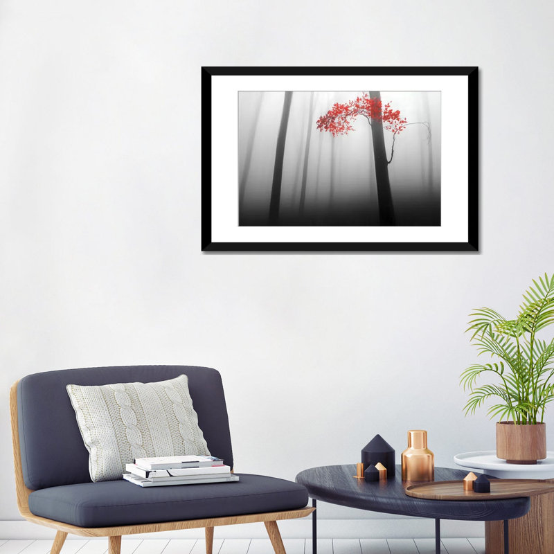 «Illusion», impression sur toile, H 16 po x l 24 po x P 1 po, Papier avec cadre noir, Blanc
