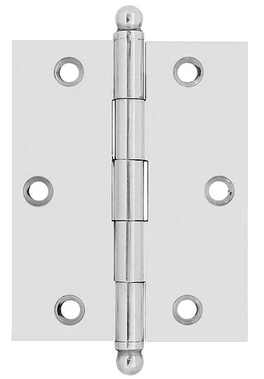 Solid Brass Mortise Hinge, Polished Chrome, 4.25'' H x 2.5" W x 2.5" D