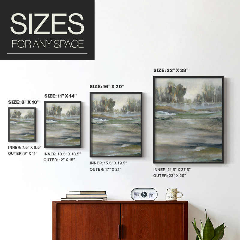 Lake Solitude Framed Print - Solid Wood, 11" H x 9" W, Black