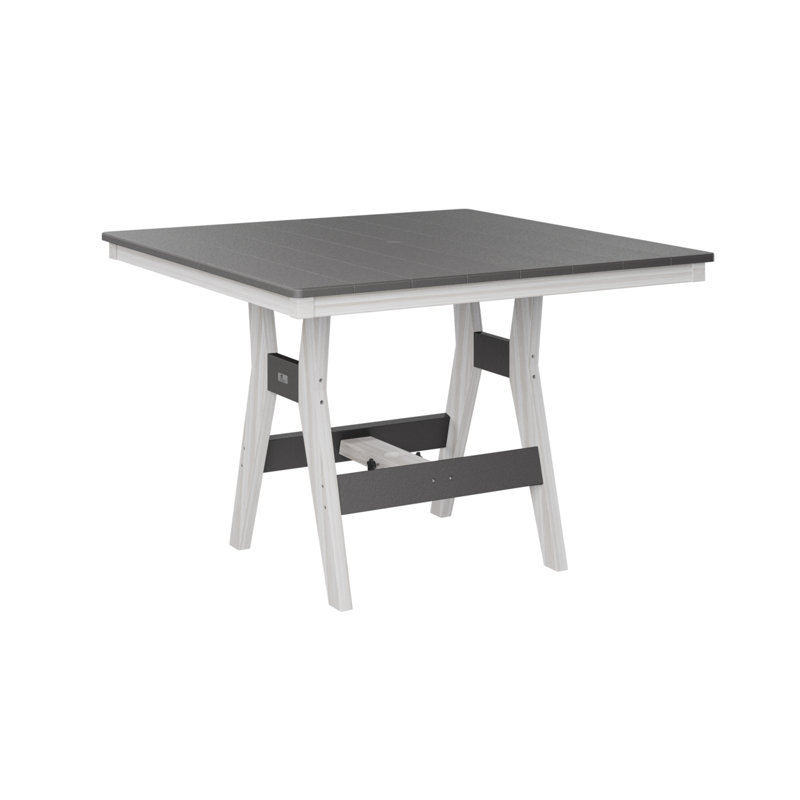 Harbor Outdoor Square Dining Table, Seashell, Scarlet Red, 38.37" H x 44" W x 44" D