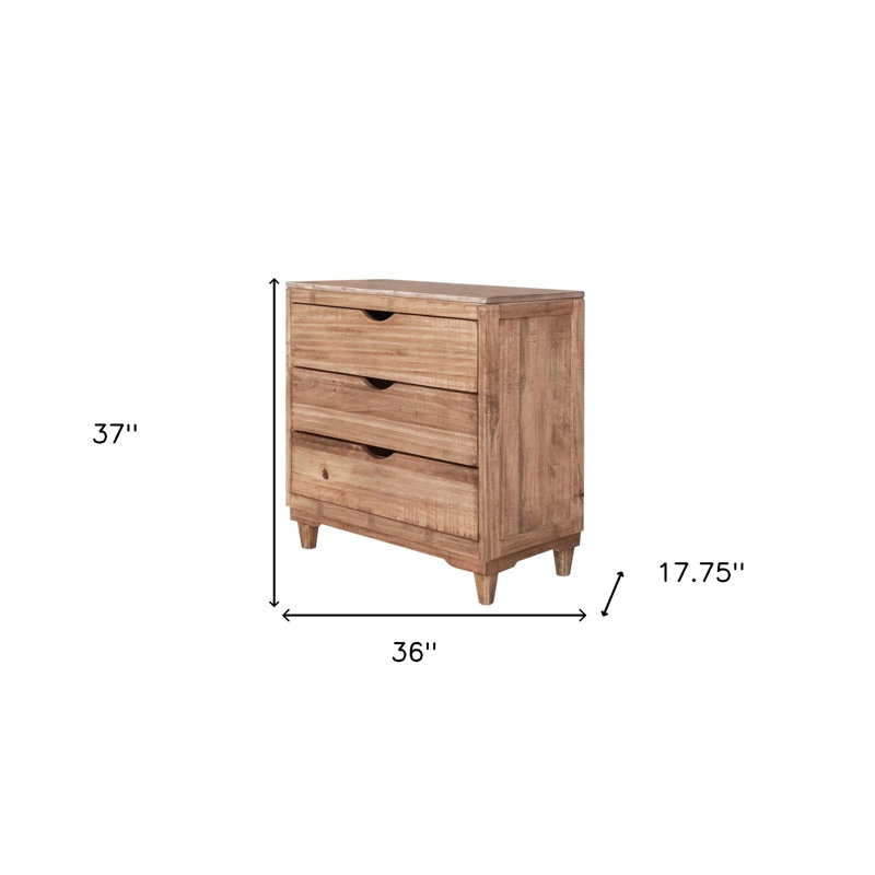 HomeRoots 36'' W 3 - Drawer Dresser