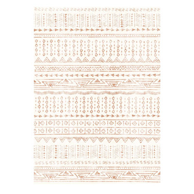 Tapis antidérapant large et moderne 5 x 7 pi beige lavable - tissage serré, envers en beige, lavable à la machine, bordure en faux cachemire pour améliorer la pièce