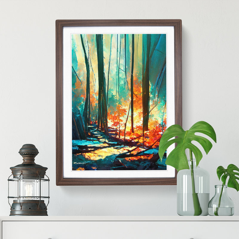 Painted Forest No.2 - Framed Print, 34cm H x 25cm W x 2cm D, Walnut Framed