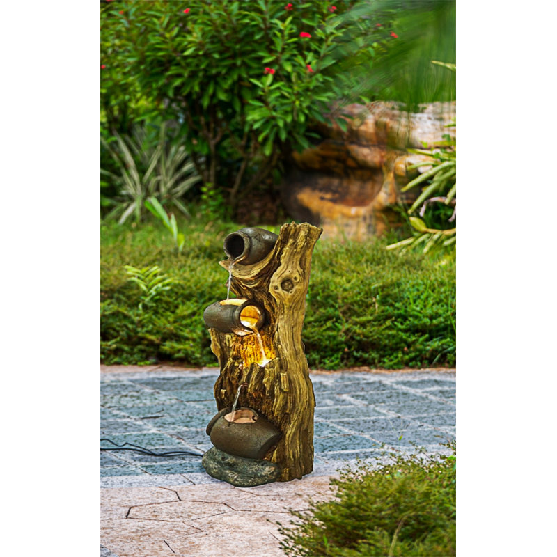 Tree Trunk Fountain With Pump