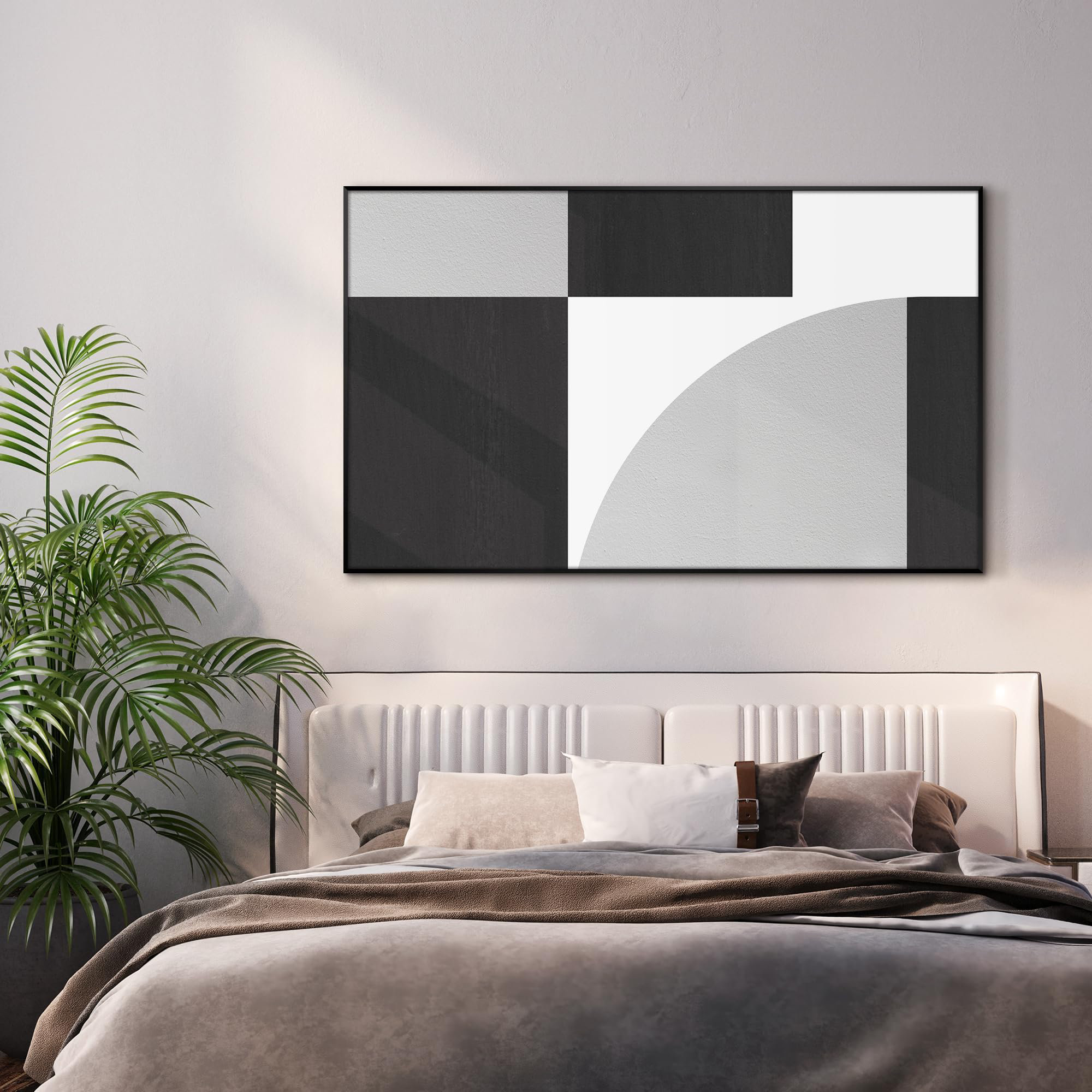 View of SIGNLEADER Minimalist Black and White Geometric Shapes Home Decor Extra ...