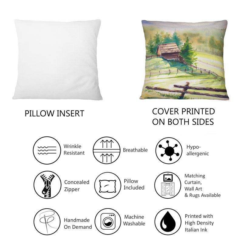 Coussin Little House In The Green Mountains