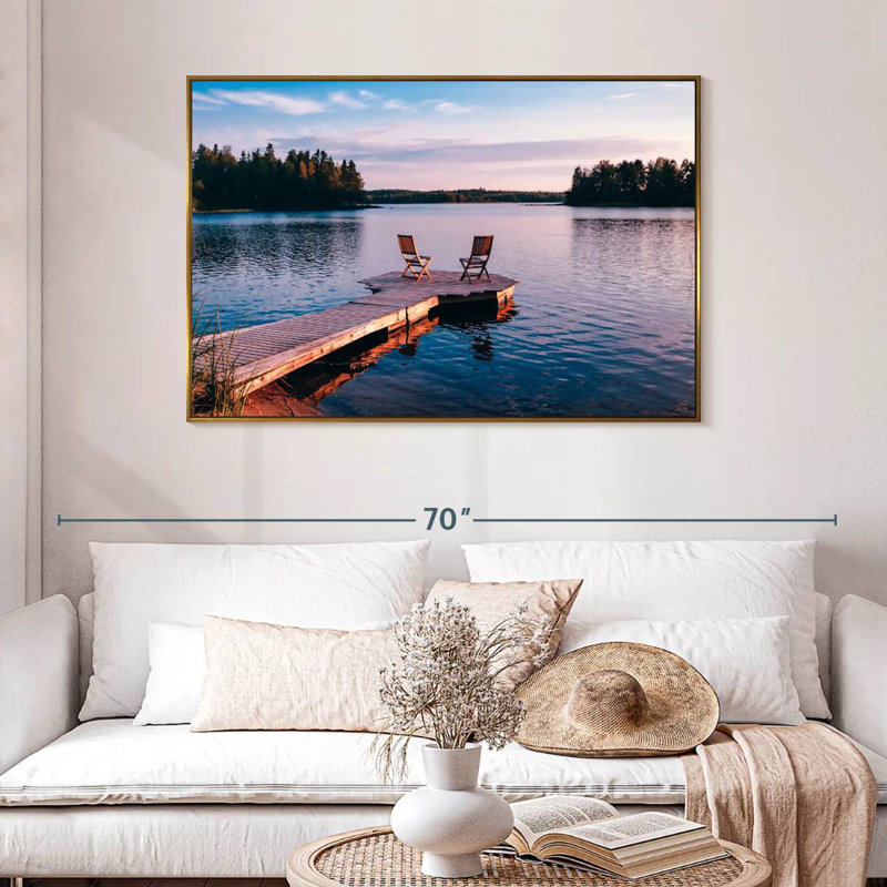 Chaises de ponton Lake, 46 po x 31 po, Cadre flottant doré
