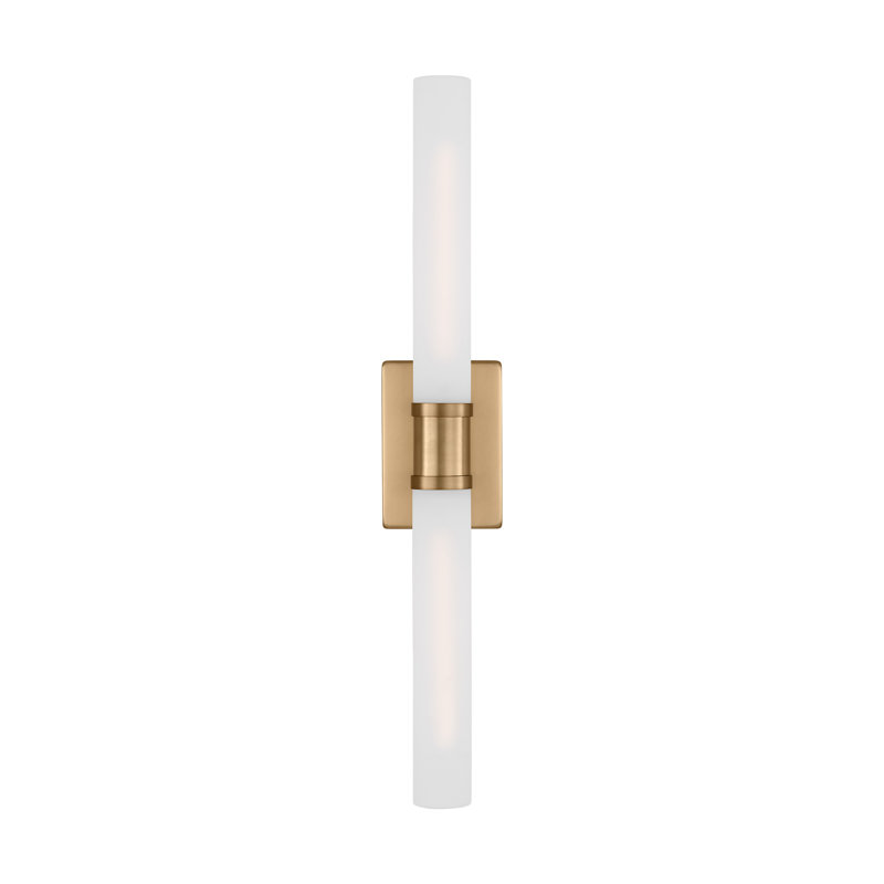 Medium Two Light Wall / Bath, Satin Brass, 60 W, 30" H x 5" W x 3.63" D