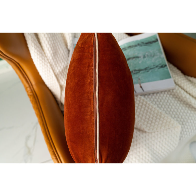 Velvet Throw Pillow Set of 2, Orange