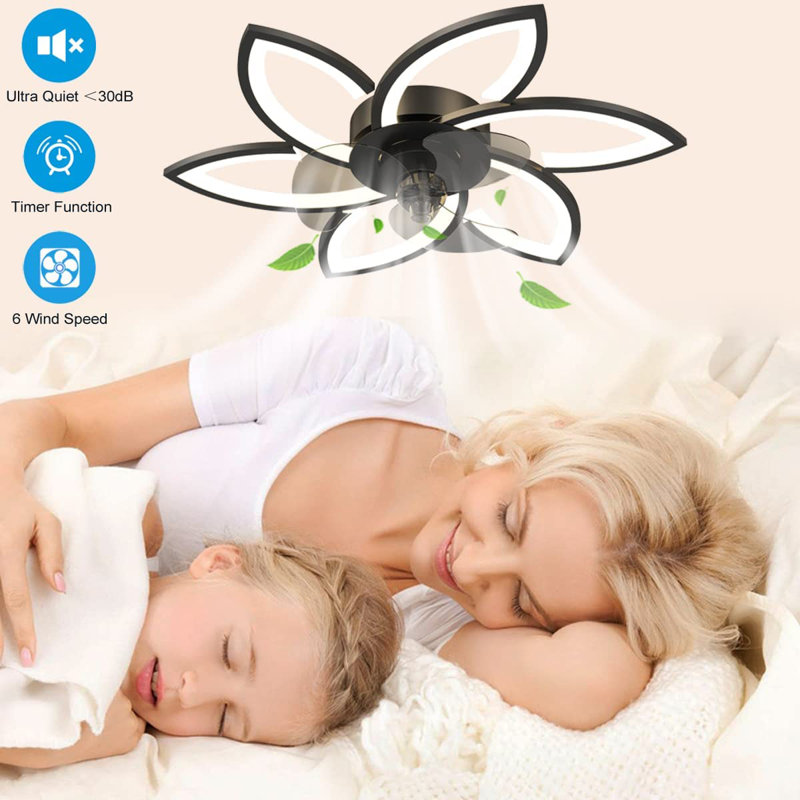 Ventilateur de plafond encastré à DEL à 6 pales avec télécommande et ensemble d'éclairage inclus Coriddi