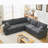 Versatile Modular Sectional Sofa Set With Soft Linen Upholstery And Rolled Arms