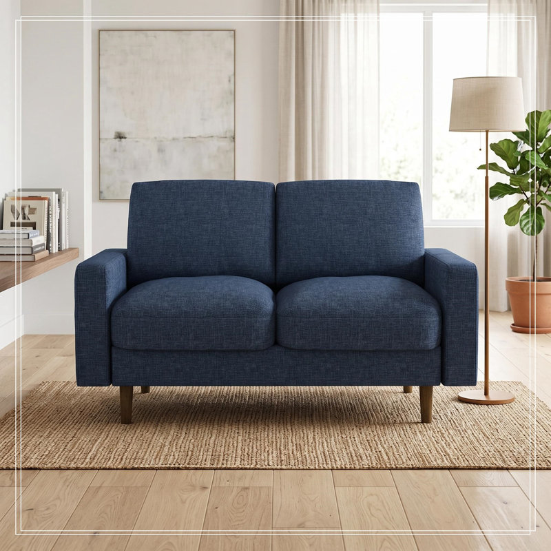 Brucker Upholstered 50.4 " Loveseat, Bleu très foncé