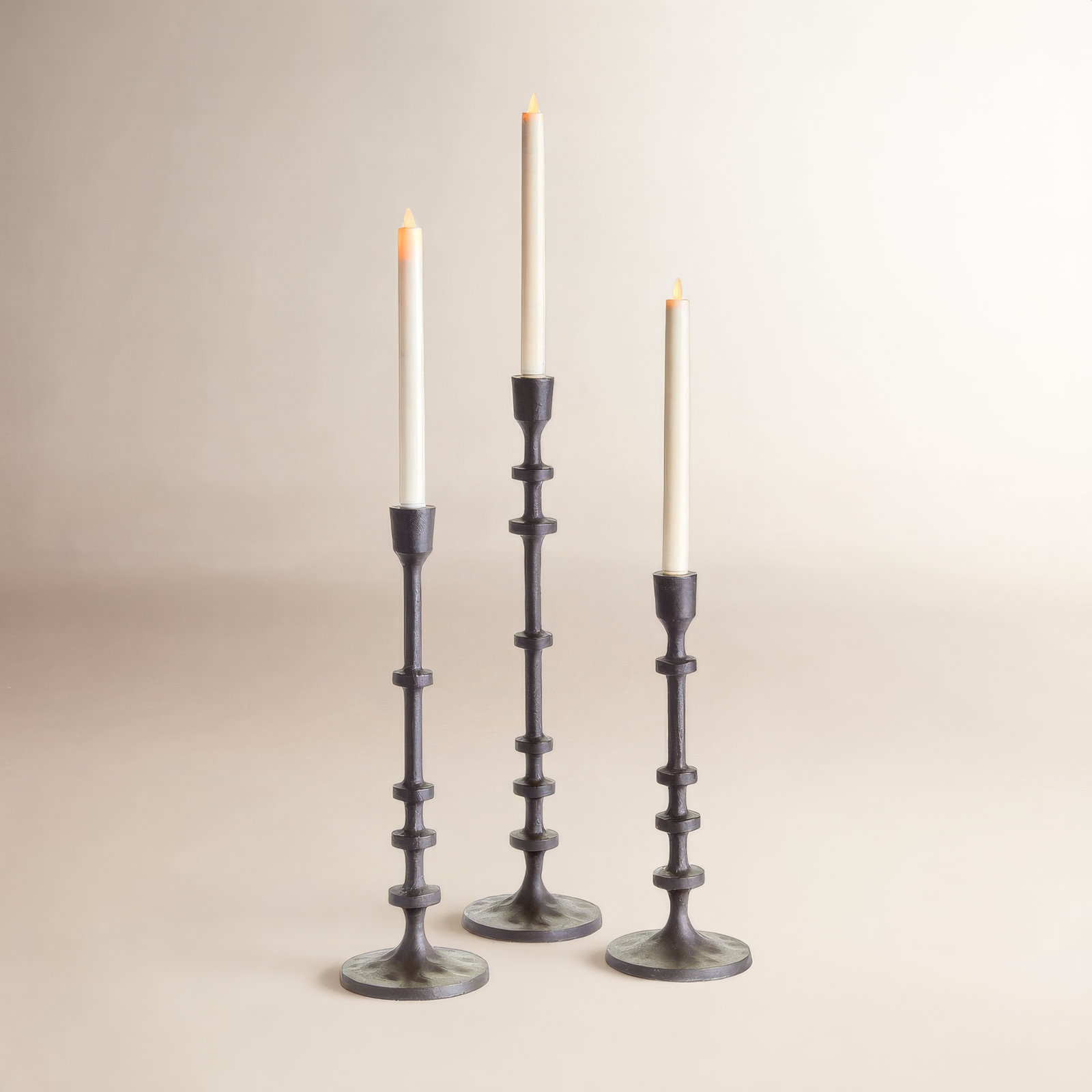 Ginny Taper Holders (Set of 3), Black