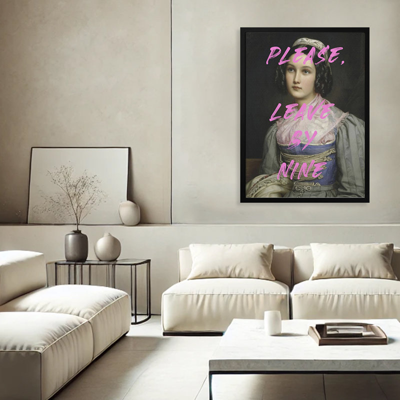 Pop Art & Retro "Please" Framed Print Wall Art, 40" H x 30" W