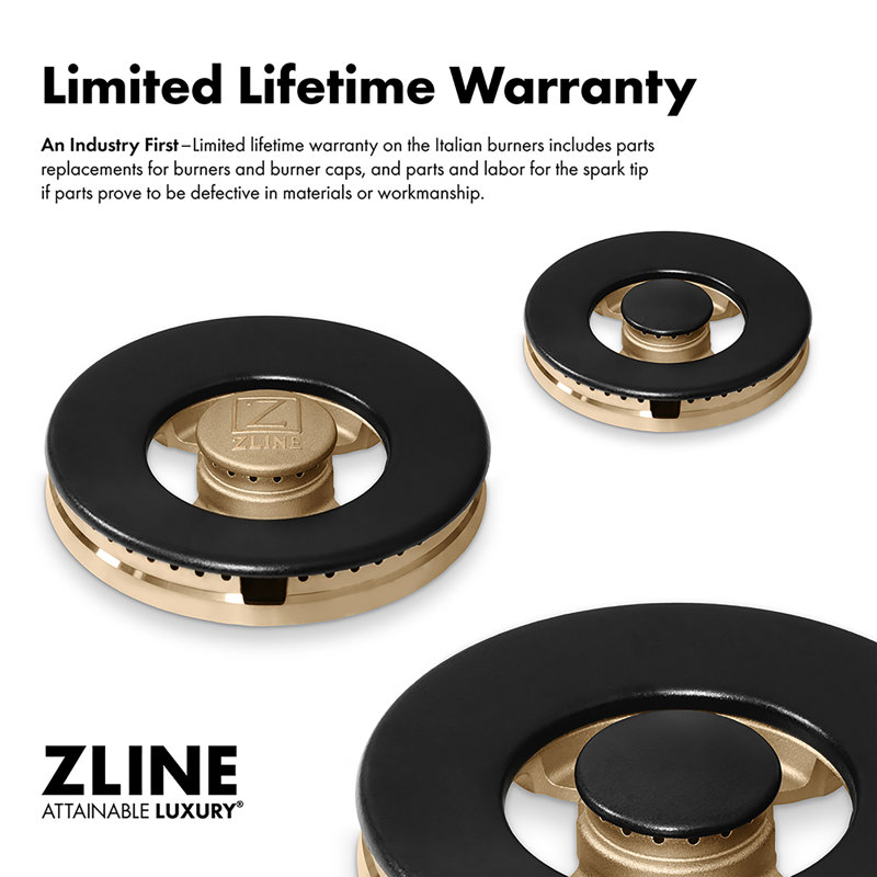 ZLINE Autograph 48 in. Stainless Steel Paramount Rangetop with 8 DuoPro Burners and Gold Accents, Champagne Bronze