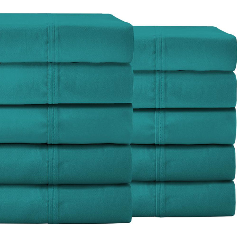 Microfiber Sheet Set, Emerald, Full Sheet Set + 10 Fitted Sheet + 20 Pillowcases