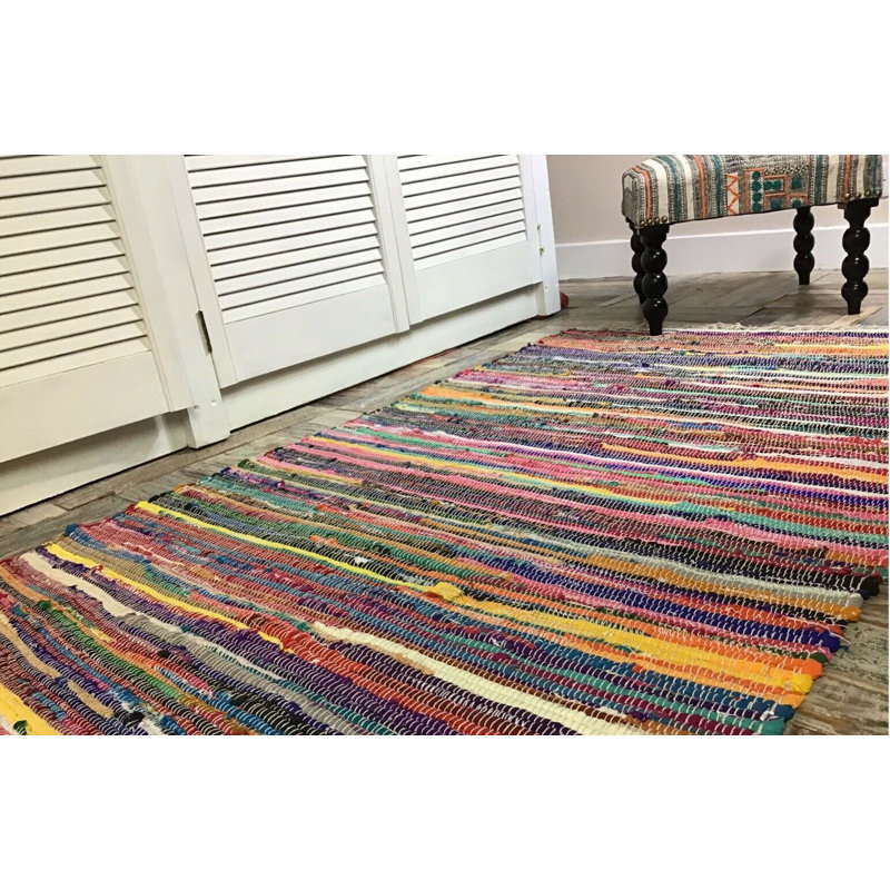 Reginald Handwoven Flat Weave Recycled Rag Rug, Rectangle 240 x 360cm