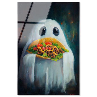Taco Night Ghost Acrylic Print Halloween Art Decor by Art Remedy, Ready to Hang, 10 x 15