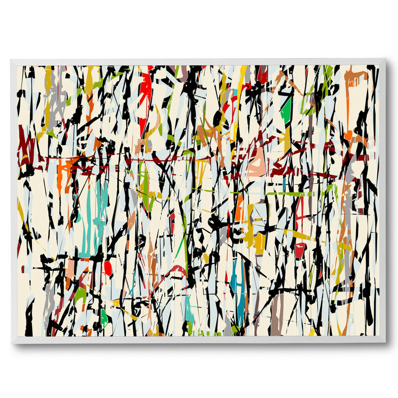 Pollock Wink 2 Print by Angel Estevez, 20" H x 26" W x 2" D, No Mat, White Floater Framed Canvas