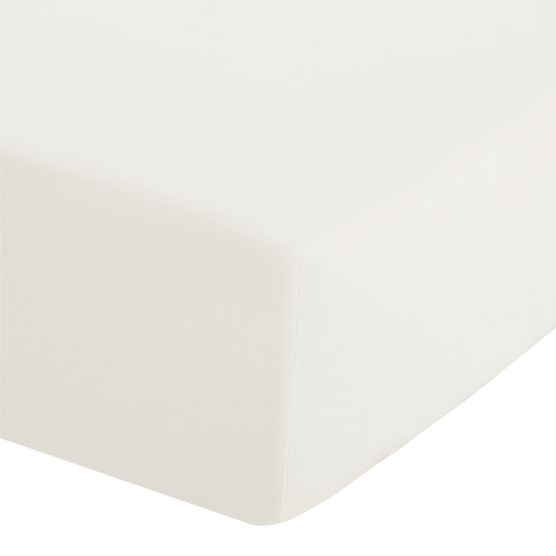 Easy Iron Percale Fitted Sheet, Single (3'), Cream