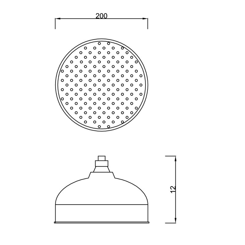 Cosper Rain Fixed Shower Head with Self-Cleaning