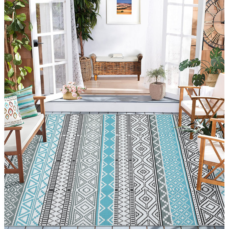 Outdoor Rug Waterproof Outdoor Carpet Patio Rug Mat Reversible RV Camping Rug-Plastic Straw Rug Outside Outdoor Area Rug for Patio Deck Balcony Backyard Picnic Beach
