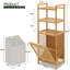 Panier à linge en bambou à 3 niveaux avec panier inclinable - Tablette de rangement H 46,5 po pour salle de bain, chambre à coucher, garde-robe