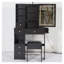 Petit meuble-lavabo de 29,2 po avec lumières DEL, coiffeuse à miroir à commande tactile avec prise de courant, bureau de meuble-lavabo compact avec tabouret pour la chambre à coucher, noir