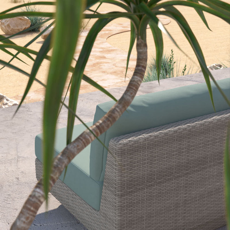 Winnie Outdoor Lounge Chair, Spa Blue Cushion/Gray Frame