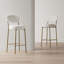 Luxueux tabourets de bar rembourrés en velours avec dossier et repose-pieds, ensemble de 2, design moderne pour la cuisine et la salle à manger