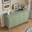 Commode double 6 tiroirs en vert sauge