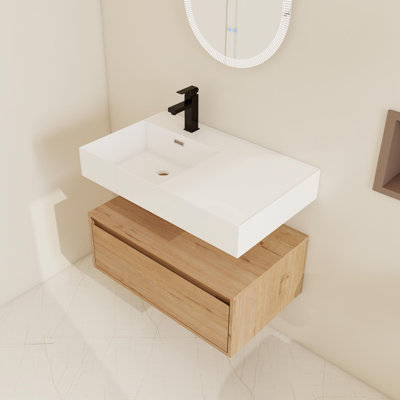 30" Wall-Mounted Single Bathroom Vanity Set