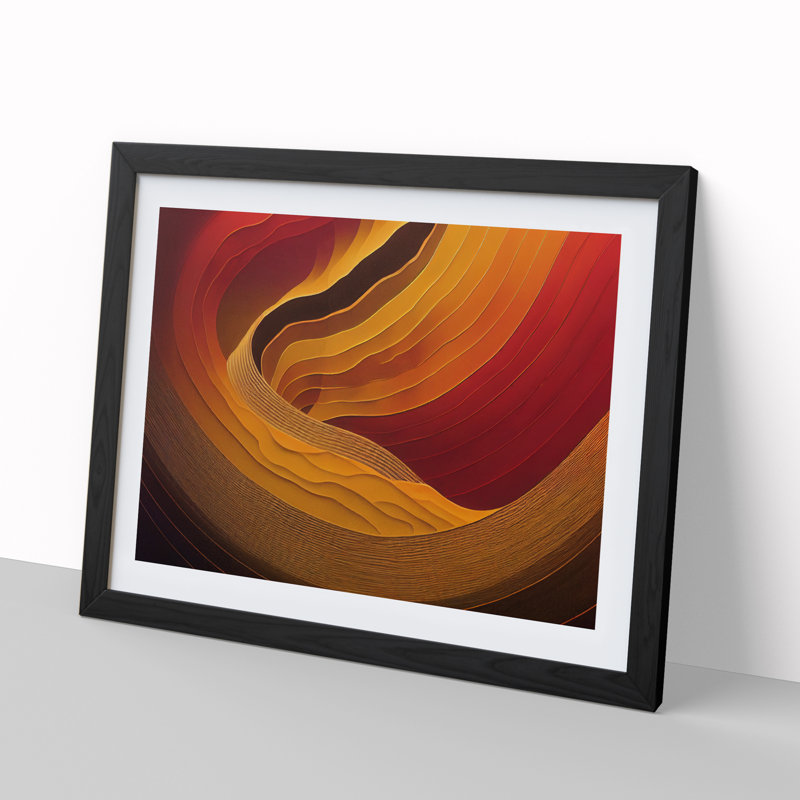 Dreamy Modern Abstract - Single Picture Frame Print, 46cm H x 64cm W, Black