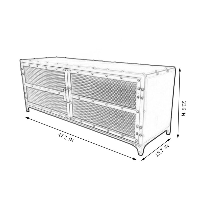 Kimimela Sideboard, Silver, 21.65" H x 47.24" W x 15.74" D