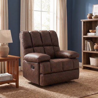 Batholo 43.3" Wide Manual Glider Upholstered Recliner
