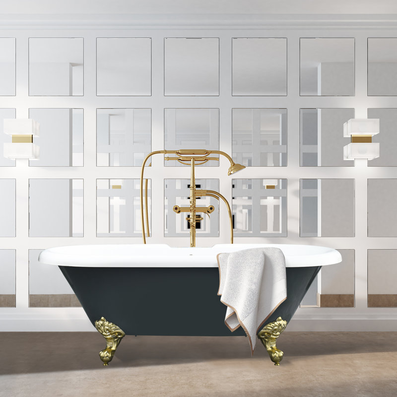 Elegant White Acrylic Clawfoot Freestanding Bathtub