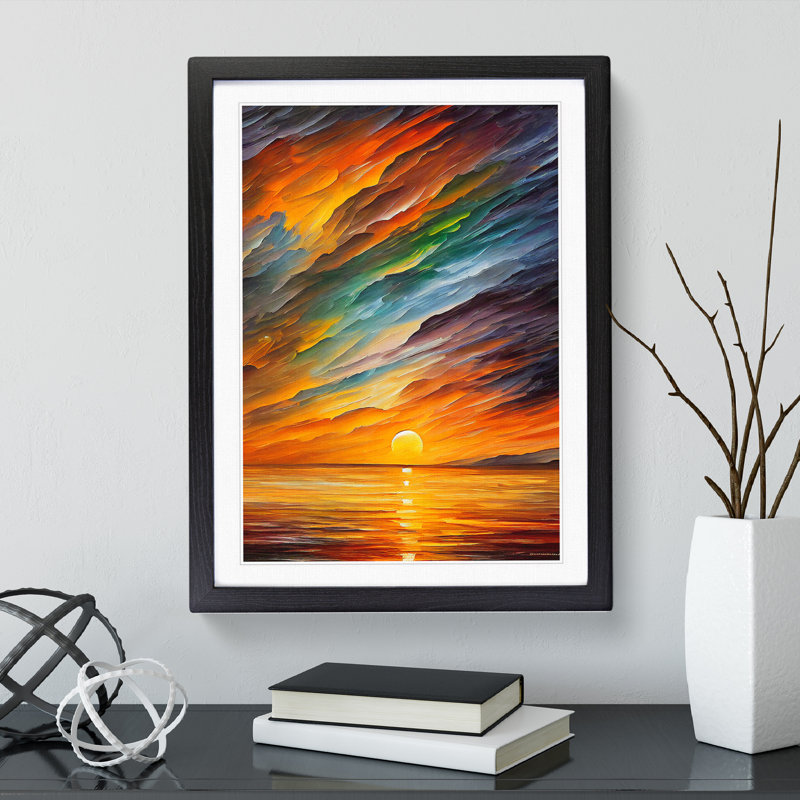 Ocean Sunrise No.3 - Framed Print, Black, 46cm H x 34cm W x 2cm D