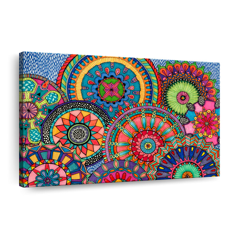 Mandala Parade, reproduction sur toile, H 24 po x l 36 po x P 1,25 po