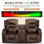 Canapé inclinable électrique Loveseat, canapé inclinable en velours avec console, siège de cinéma extra large-842959778
