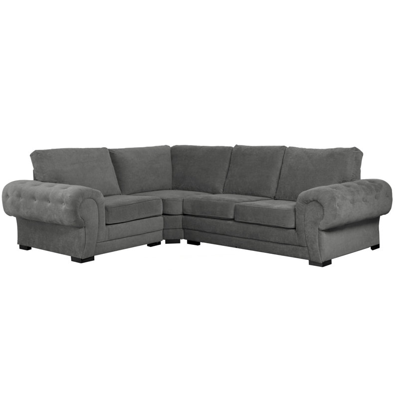 Carnot 4 Seater Corner Sofa , Dark Grey, Left Hand Facing
