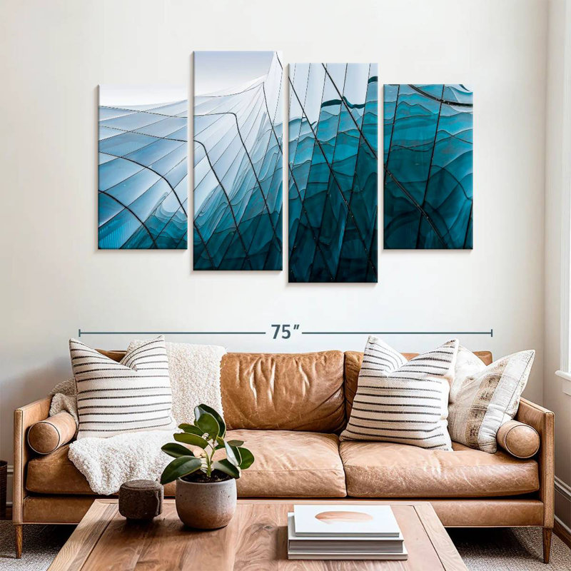 Structure en verre Lilie Blue, H 42 po x l 68 po