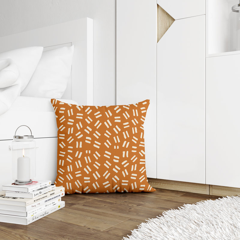 Jeté carré intérieur / extérieur en polyester Ikom, L 15 po x H 15 po, Orange