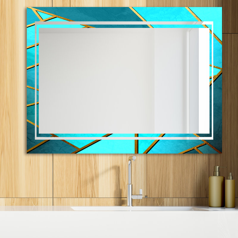 Glam Mirror - Miroir mural moderne, H 32 po x l 24 po, Capitale nid d'abeille