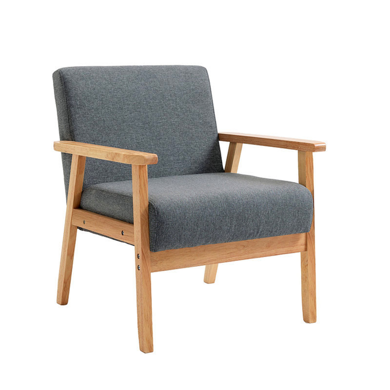Fauteuil l 21,59 po Lenell, Naturel, Lin gris